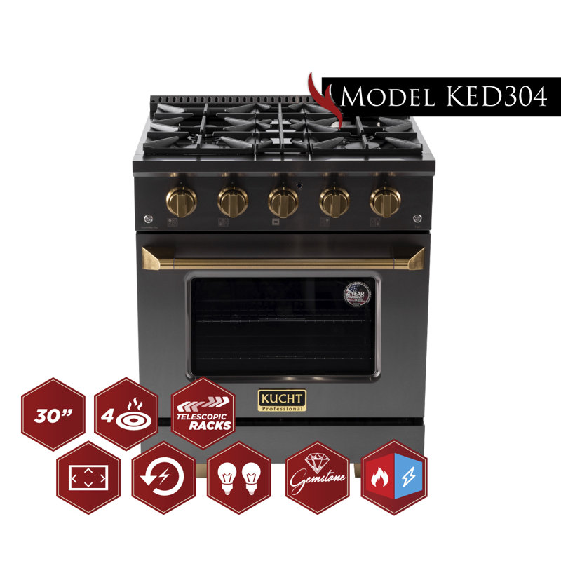 Kucht 30" 4.2 Cubic Feet Retro Dual Fuel Freestanding Range & Reviews
